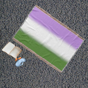 Gradient Genderqueer Pride Flag – Genderqueer Flag Throw Blanket