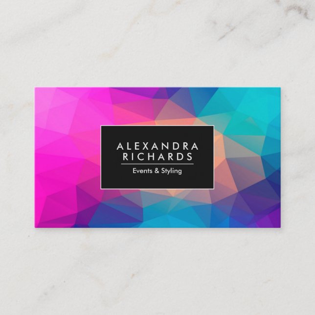 Gradient Geometric Abstract Business Card (Front)
