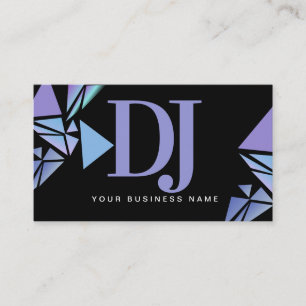 Gradient Geometric DJ  Music Producer Purple Black Business Card