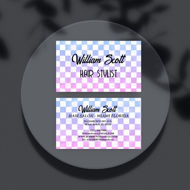 Gradient Geometric Hair Stylist business card (Creator Uploaded)