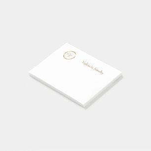 Gradient gold circle custom business logo post-it notes