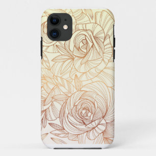 gradient golden linear floral Case-Mate iPhone case