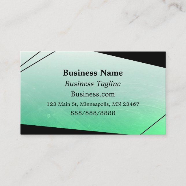 Gradient Green and Black Abstract Business Business Card (Front)