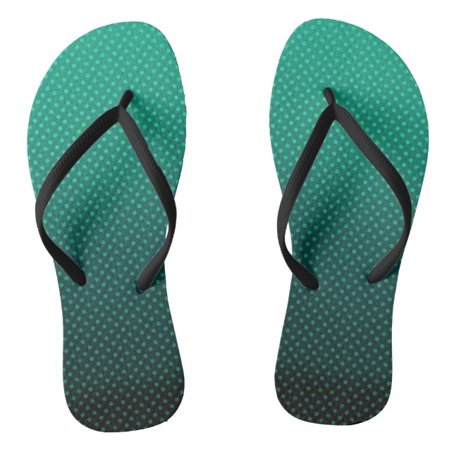 Gradient green grey polka dots print abstract femi jandals (Footbed)