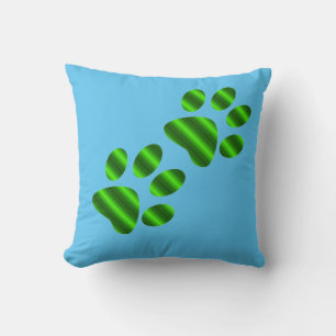 Gradient Green Paws Cushion