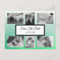 Gradient Green Photo Save the Date Postcard
