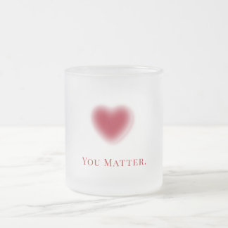 Gradient Heart Frosted Glass Mug