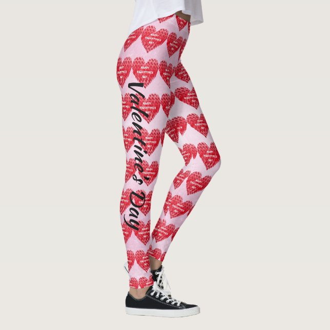 Gradient Hearts Valentine's Day Leggings (Right)