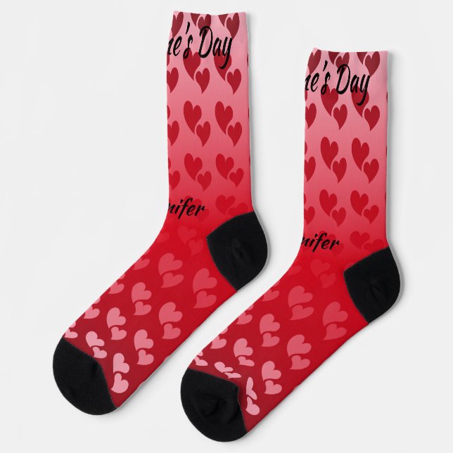 Gradient Hearts Valentine's Day Socks (Left)