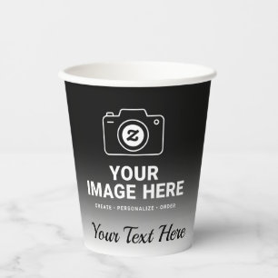Gradient Image and Text Paper Cups