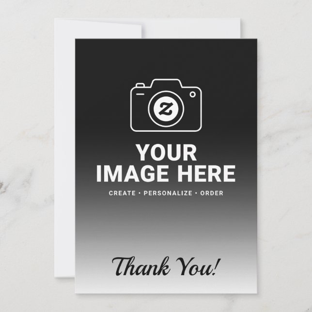 Gradient Image and Text Thank You Card (Front)