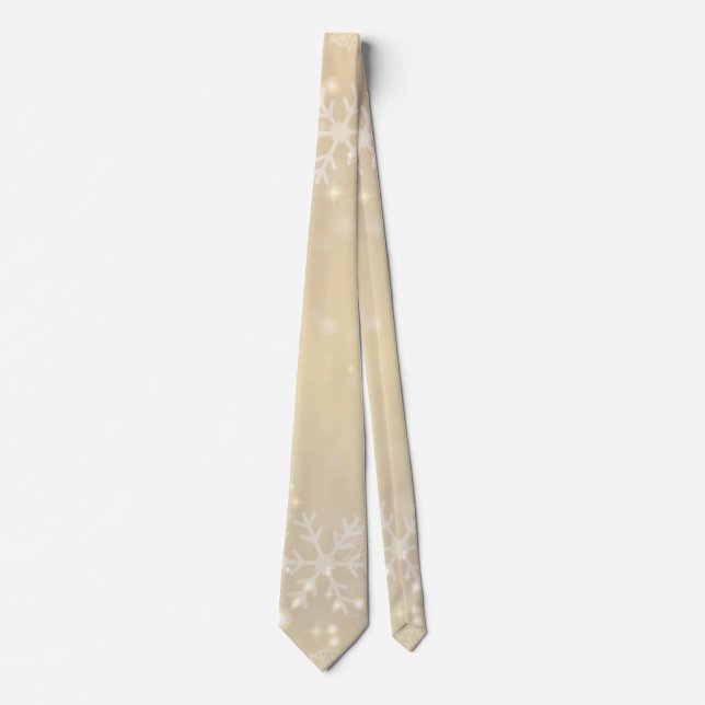 Gradient Ivory White Christmas Neck Tie (Front)