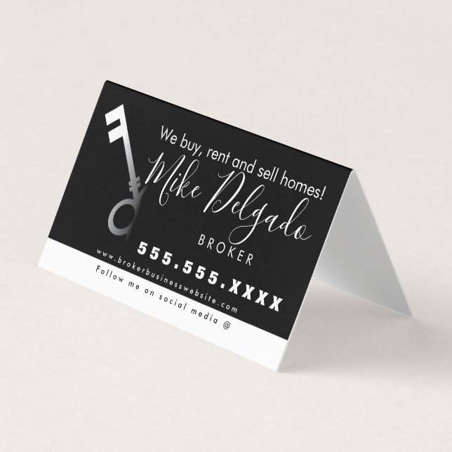 Gradient Key Home Sales Broker  Business Card (Front)