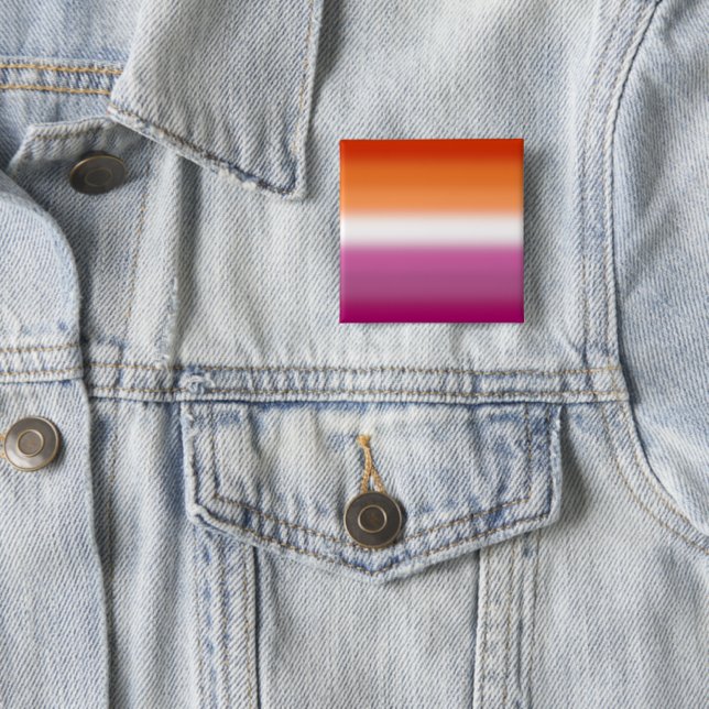 Gradient Lesbian Pride Flag – Lesbian Flag 15 Cm Square Badge (In Situ)