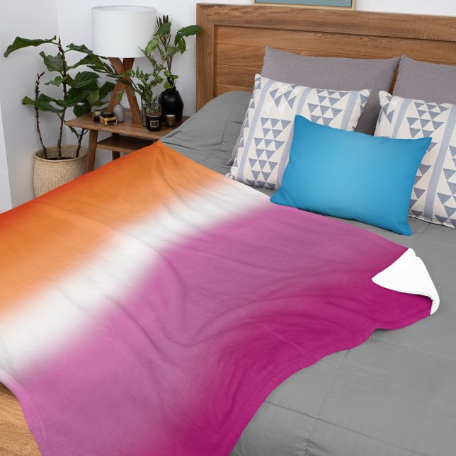 Gradient Lesbian Pride Flag – Lesbian Flag Sherpa Blanket (Creator Uploaded)