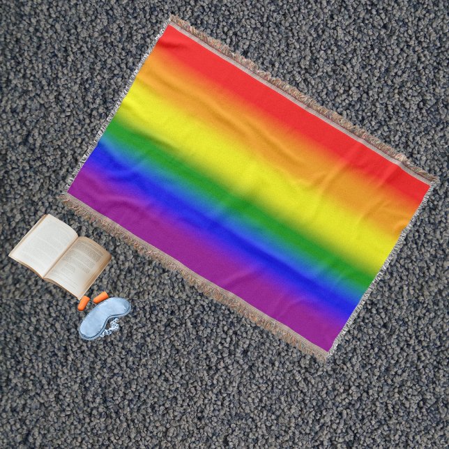 Gradient LGBTQ+ Rainbow Pride Flag - Rainbow Flag Throw Blanket (Creator Uploaded)