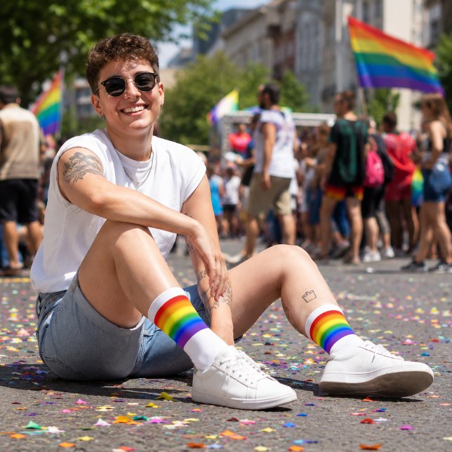 Gradient LGBTQ Rainbow Pride  Socks (Creator Uploaded)