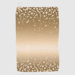 Gradient Light Brown White Luxury Dots Pretty Glam Golf Towel
