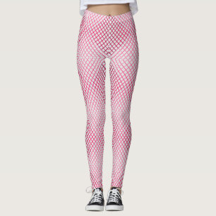 Gradient lines pattern 02 Pink Offwhite BG Leggings