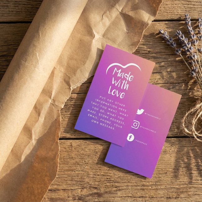 Gradient made with love heart Silhouette Enclosure Card (Gradient made with love heart Silhouette Enclosure.)