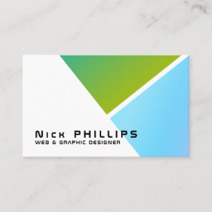 Gradient modern split space cover business card