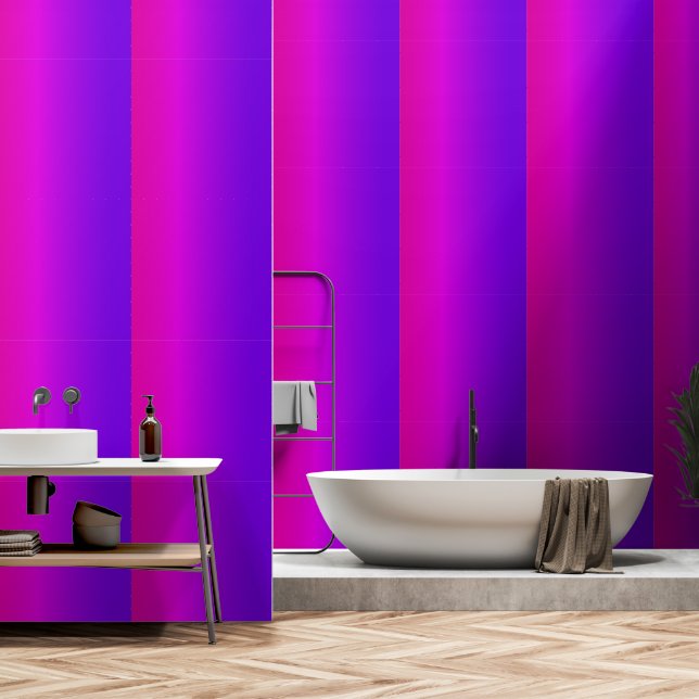 Gradient Neon Pink and Purple Wallpaper (Bathroom)