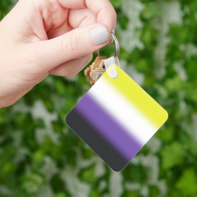 Gradient Nonbinary Pride Flag – Nonbinary Flag Key Ring (Hand)