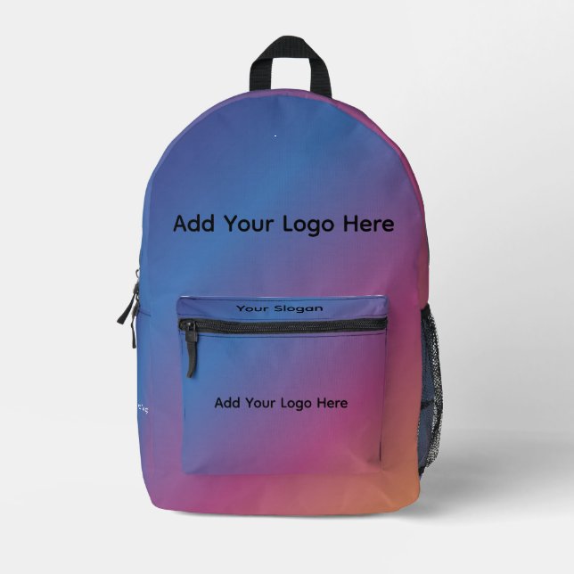 Gradient Ombre Backpack, Customisable Design |  Printed Backpack (Front)