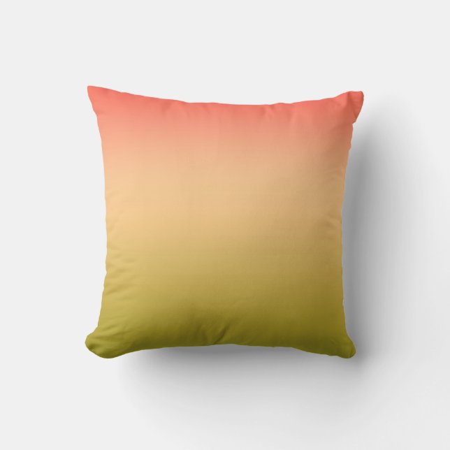 Gradient ombre coral blush beige lime soft blurred cushion (Front)