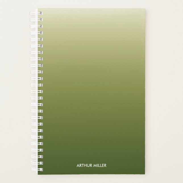 Gradient Ombre Green Personalised Planner (Front)