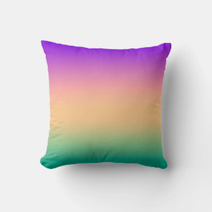 Gradient ombre green yellow pink purple soft blurr cushion
