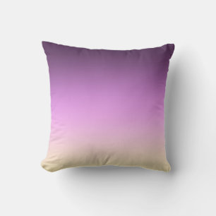 Gradient ombre purple violet yellow beige colours cushion