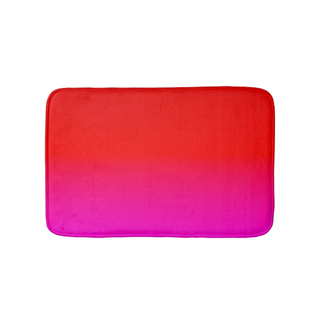 gradient ombre red pink , scarlet , red , pink bath mat (Front)