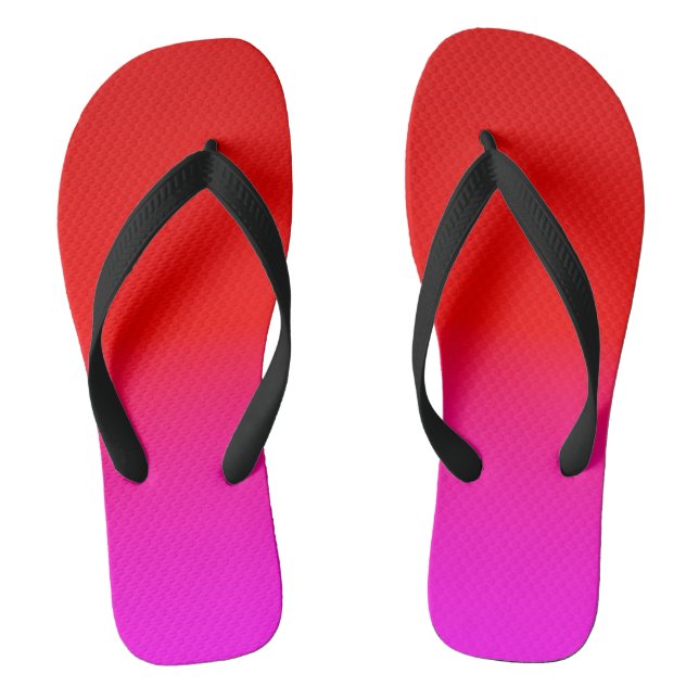 gradient ombre red pink , scarlet , red , pink jandals (Footbed)