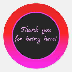 gradient ombre red pink , scarlet , red , pink  th classic round sticker