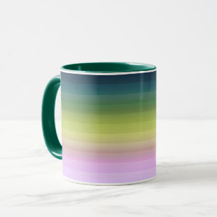 Gradient ombre stripe lined soft blurred green bei mug