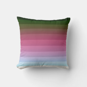 Gradient ombre stripe lined soft blurred multicolo cushion