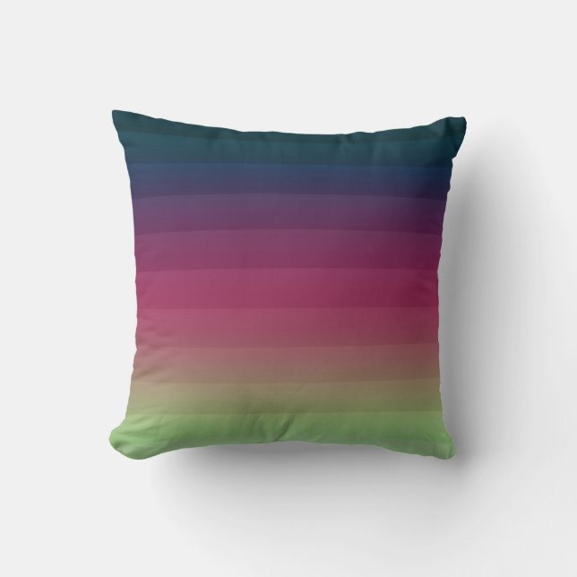 Gradient ombre stripe lined soft blurred multicolo cushion (Front)