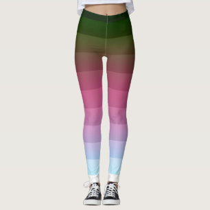 Gradient ombre stripe lined soft blurred multicolo leggings