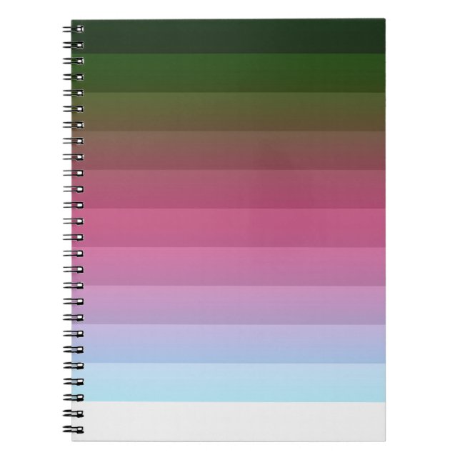 Gradient ombre stripe lined soft blurred multicolo notebook (Front)