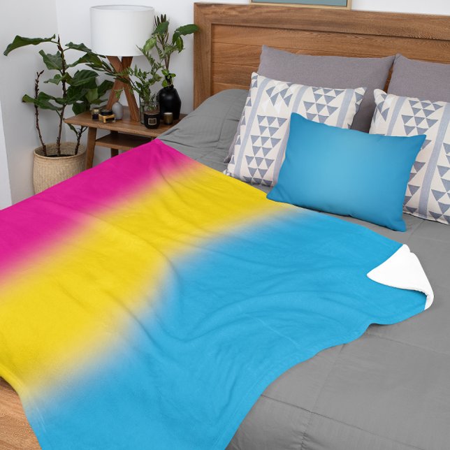 Gradient Pansexual Pride Flag – Colourful Pan Flag Sherpa Blanket (Creator Uploaded)