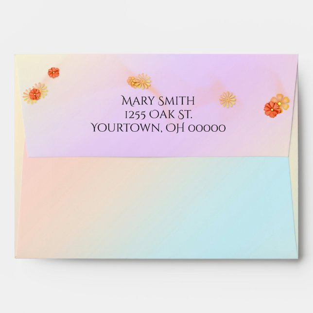 gradient pastel rainbow background envelope (Back (Top Flap))