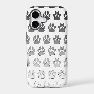 Gradient Paw Prints in Black & White & Grey