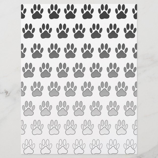 Gradient Paw Prints in Black & White & Grey (Front)
