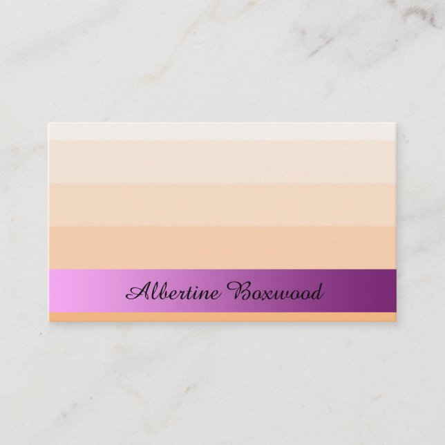 Gradient Peach with Pink Banner Custom Text Business Card (Front)