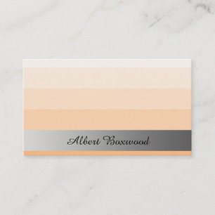 Gradient Peach with Silver Banner Custom Text Business Card