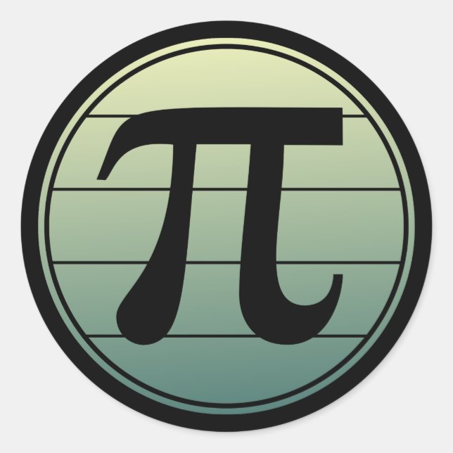 Gradient Pi Symbol Pi day | Happy Pi day Math Classic Round Sticker (Front)