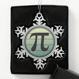 Gradient Pi Symbol Pi day   Happy Pi day Math Snowflake Pewter Christmas Ornament