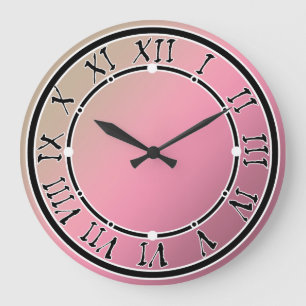 Gradient pink beige soft blur colours blush large clock
