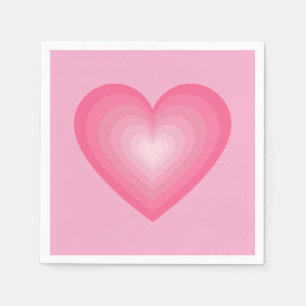 Gradient Pink Heart Design – Pastel Pink Love Sign Napkin
